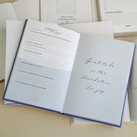 Agenda hebdomadaire A5 personnalisé avec couverture en lin et logo imprimé pour le suivi des habitudes et des tâches