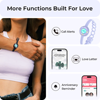 Bracelet intelligent tendance Totwoo Candy Collection, violet, fonction tactile longue distance pour couple avec connectivité Bluetooth