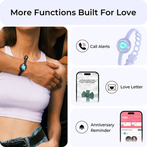 <span class=keywords><strong>Pulsera</strong></span> <span class=keywords><strong>inteligente</strong></span> de moda <span class=keywords><strong>Totwoo</strong></span> Candy Collection Single Wave Purple Long Distance Touch para pareja con conectividad Bluetooth - Product Image 3