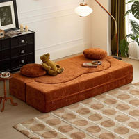 Canapé-lit moderne en tissu, design créatif, pour salon, canapé compressé doux et pliable, livré en boîte