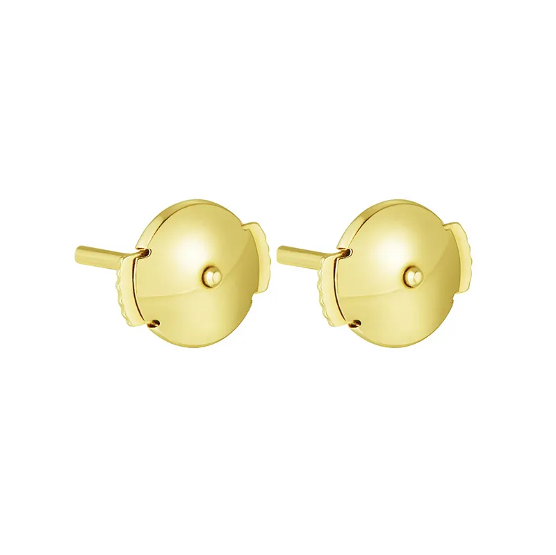 Au750 Jewelry 18K Gold Flying Disc Wall Earplugs Clip Force Small Fragrance Stud Earring Ear Pads Plugs Accessories