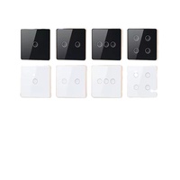 Interrupteur mural intelligent SQ Tuya APP avec télécommande, compatible US/EU, Zigbee, cadre en alliage d'aluminium, interrupteurs tactiles en verre trempé, 250V 16A