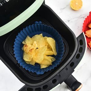 Reusable Heat Resistant BPA-Free Round Silicone <b>Baking</b> Basket Pan Air Fryer <b>Accessories</b> Liners Replacement - Product Image 5