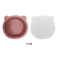 Bol d'alimentation pour bébé en tissu peluche avec ventouse intégrée, motif petit ours, anti-poussière, pour 6 mois et plus, produit transfrontalier très vendu, en stock