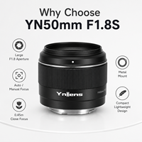 Objectif Yongnuo YN 50mm F1.8S pour appareil photo hybride APS-C à monture E, objectif à focale fixe autofocus en métal