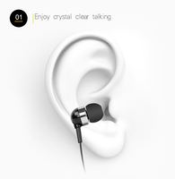 FineBlue F980 Earpiece Nirkabel V5.0, Headphone dengan Mic Bisa Ditarik untuk IOS Android OPPO Kemasan Tas