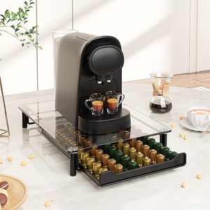 Organisateur de rangement coulissant en treillis métallique pour 40-60 dosettes de café, à placer sous la machine à café - Product Image 2