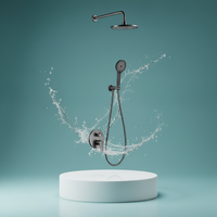 Ensemble de robinetterie de douche murale noir mat encastré avec mitigeur