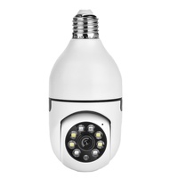 Caméra ampoule WiFi 1080P 2MP, base E27, caméra IP intelligente sans fil PTZ, capteur CMOS, vision nocturne couleur grand angle 360°
