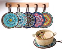5 pièces de dessous-de-plat en céramique résistantes à la chaleur et écologiques, supports de casseroles, décor de cuisine, coussinets chauffants décoratifs pour comptoir/table