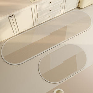 Set Keset Dapur Diatom Mud Pola Geometris Gaya Kesederhanaan Modern Anti Selip Alas Karet Tipis Dapat Dicuci Mesin Tahan Minyak dan Air - Product Image 5