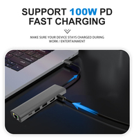 Promo Terbatas Docking Station Multifungsi 6 in 1 Tipe C Hub USB-C 6 Port untuk Komputer Laptop PC