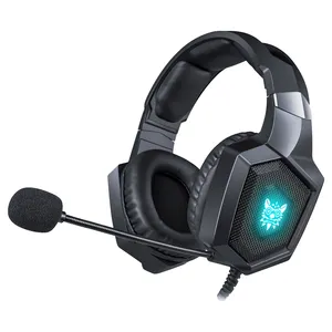 Onikuma K8 chơi game màu đen Tai nghe casque có dây PC Gamer Stereo trò chơi tai nghe với mic LED ánh sáng cho PS4 PC Xbox một máy tính xách tay