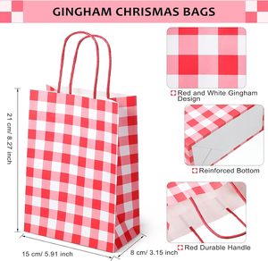 Bolsa de Papel Rosa de la Serie Gingham, Práctica para Fiestas, Celebraciones, Decoración, Uso Diario, <span class=keywords><strong>PartyMaker</strong></span> - Product Image 3