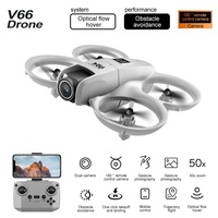 Drone pliable KK NEW V66 4K avec double caméra, lumière colorée, maintien d'altitude fixe, 10 minutes d'autonomie, facile à utiliser pour débutants, chargeur RC