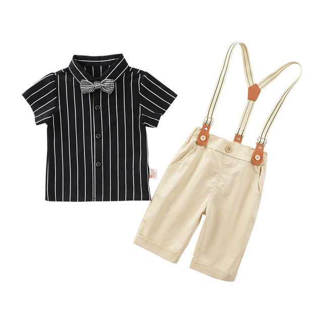 Costume bébé et petit garçon bermuda bretelle pour mariage vintage | Boutique Magique