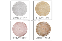 Le plus chaud creux rond anti-dérapant Pvc napperon maison Restaurant tapis de Table décorations de table durables avec estampage d'or