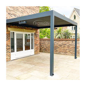 12x20 Villa patio trasero adjunto montado en la pared cocina al aire libre de <span class=keywords><strong>aluminio</strong></span> totalmente retráctil lumbrera pérgola para restaurante bar - Product Image 1