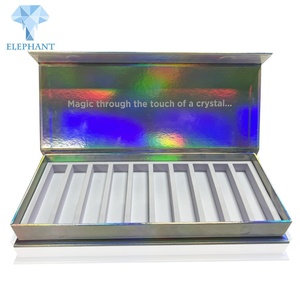 Flip Top Rigid Cardboard <b>Silver</b> Holographic Nail Polish Rectangle Magnetic Packaging <b>Box</b> - Product Image 3