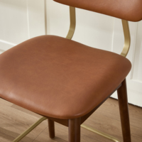 Ensemble de 2 tabourets de bar réglables en bois, modernes, avec revêtement en similicuir, pour cuisine, salle à manger, hôtel et chambre.