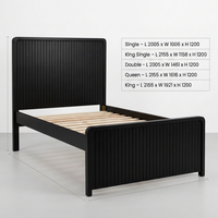 Lit King Size en pin Radiata et MDF – Design robuste et spacieux pour grandes chambres, chambres d'hôtel et suites parentales