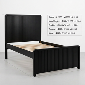 Classic Luxury Black <b>Platform</b> <b>Bed</b> <b>Frame</b> Radiata/MDF Wooden Bedstead for Hotel & Commercial Apartment - Product Image 1