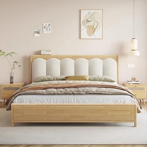 Thiết Kế Cổ Rắn Gỗ Giường Đặt Siêu Thoải Mái Hiện Đại Phong Cách Vua/Nữ Hoàng Kích Thước Giường Giá Bán Buôn Đồ Nội Thất Phòng Ngủ - Product Image 1