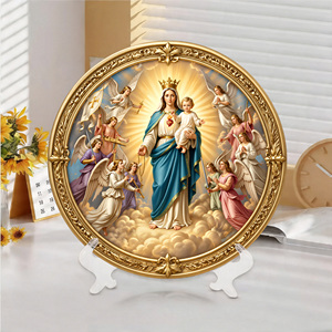 Medaglia Miracolosa in Resina con Immagine della Vergine Maria e Testo di Preghiera, Ornamento Religioso con Supporto, Perfetto per Casa e Chiesa - Product Image 4