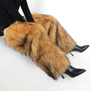 Bottes longues chaudes en fausse fourrure pour femmes, à talons aiguilles et bouts pointus, couvre-jambes en fourrure, style sexy et tendance, vente chaude - Product Image 6