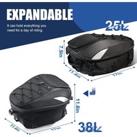 Sac de Selle Moto Oxford Grande Capacité Résistant à l'Eau avec Logo Personnalisé pour Casque, Idéal pour la Conduite en Extérieur et les Voyages, Double Bandoulière
