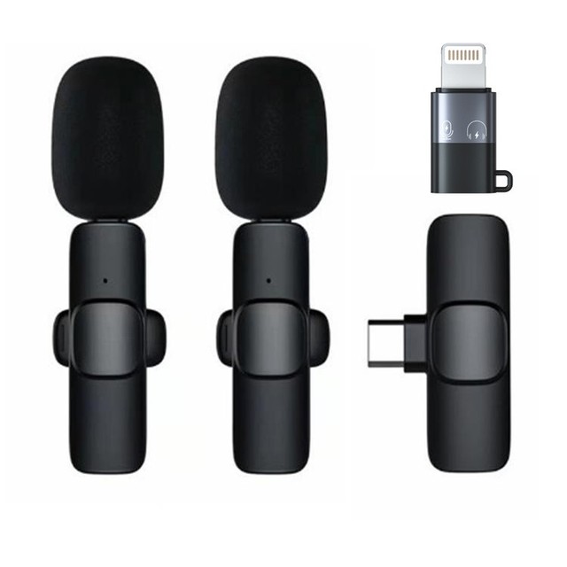 K9 Wireless Microphone Lapel Microphone Wireless Lavalier Microphone Portable Audio Video Micro Mini Mic Game Live Broadcast