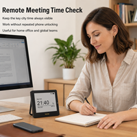 Kylendar Mini Horloge mondiale numérique 4,2 pouces avec calendrier de bureau pour les ventes à l'exportation, affichage des appels multi-fuseaux horaires et des heures des réunions de bureau