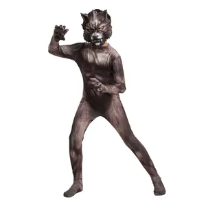 디럭스 남성 의상 할로윈 파티 원피스 무대 성능 늑대 의상 아이 울부 짖는 늑대 인간 의상