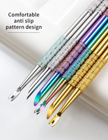 Pousse-cuticules métallique personnalisé avec logo, double embout, vente en gros, outils de manucure, forme fer à cheval, argent, or, plusieurs couleurs