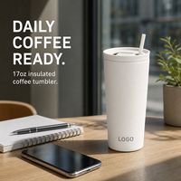 Mug à café isotherme JUNVOY de luxe à double paroi en acier inoxydable 304, extérieur en plastique, personnalisable pour utilisation en voiture, cadeaux (6 heures)