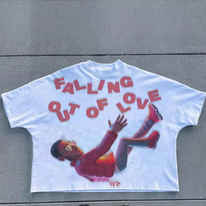 T-Shirt da Uomo Stile Streetwear Oversize Personalizzabile con Grafica Camiseta Blanca De Algodon Alta Qualidade <span class=keywords><strong>Moda</strong></span> Deporte T-Shirt all'Ingrosso - Product Image 2