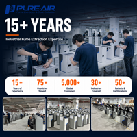 Extracteur de fumée de soudage mobile Pure-Air PA-DFS1600 en acier inoxydable avec fonction antistatique