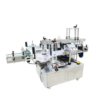 Easy operation customized double sides square bottle flat can automatic adhesive label sticking machine labeler