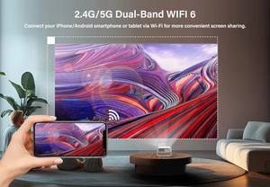 Proyector LED 4K para Cine en Casa, Diseño Innovador, Arte Textil, 1080P, Mini Smart WiFi 6, Video LCD 3D, Sistema Android 13 - Product Image 6