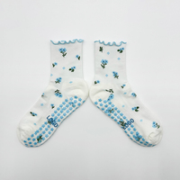 Chaussettes de Pilates antidérapantes roses élégantes à longueur ras du cou, conception OEM personnalisée, usage quotidien, tailles multiples personnalisables