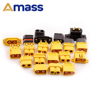 Connecteur mâle MR60PB Amass MR60 à 3 broches pour batterie, avec gaine, plaqué or, 35A 500V, boîtier PA, vente en gros