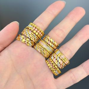 แหวนทองเหลืองชุบทอง 24k ดีไซน์โปร่งลายฉลุ สำหรับผู้หญิง สไตล์อินเดีย จาก JXX Wholesale Fashion - Product Image 3