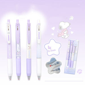 स्नूपी 4-टुकड़ा सेट 0.5 मिमी काले जेल पेन छात्रों को लेखन उपहार कार्टून काले ब्रश पेन प्लास्टिक कटर - Product Image 5