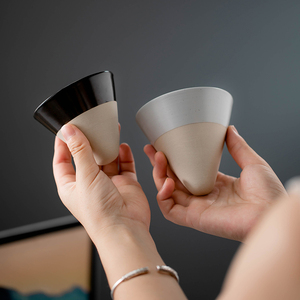 Tazza da caffè in <span class=keywords><strong>porcellana</strong></span> Espresso in ceramica creativa retrò da 100ML dipinta <span class=keywords><strong>a</strong></span> <span class=keywords><strong>mano</strong></span> tazza da tè <span class=keywords><strong>a</strong></span> forma di imbuto <span class=keywords><strong>tazze</strong></span> da caffè in argilla - Product Image 4