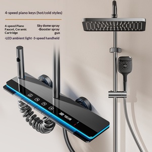 La migliore vendita di alta qualità Smart Led doccia Set Hotel bagno <span class=keywords><strong>a</strong></span> parete in alluminio <span class=keywords><strong>miscelatore</strong></span> doccia <span class=keywords><strong>rubinetto</strong></span> - Product Image 2