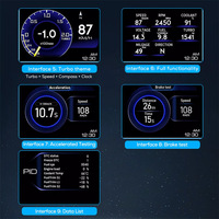 Upsztec Affichage tête haute intelligent OBD LCD haute définition Indicateur de pente du tableau de bord Détecteur de code d'erreur de voiture