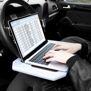 Bandeja para volante de coche ST-1900 de HDPE y cuero PU, soporte para comida y portátil, para uso en oficina y comedor. - Product Image 3