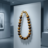 Bracelet TIZTI personnalisé, mode, 8 mm, pierre naturelle œil de tigre marron avec fermoir en acier inoxydable, bracelet perlé pour homme, anniversaire
