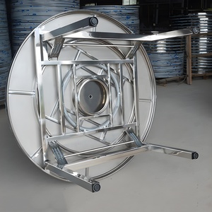 Inoxidable Folding Stainless Steel <b>Table</b> Induction Cooker Hot Pot BBQ Barbecue Rotatable Turntable Hotel Catering <b>Tables</b> <b>Table</b> T - Product Image 3