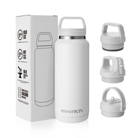 Botol air sepeda olahraga, termos olahraga 24H panas & dingin, vakum dinding ganda, Stainless steel, 18/8 bebas BPA, 18/36/64oz